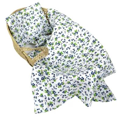 Produktbild von BabyLux Musselin Decke 75 x 100 cm + Kissen für Kinderwagen Wiege Babybett KD11 - Blaubeere