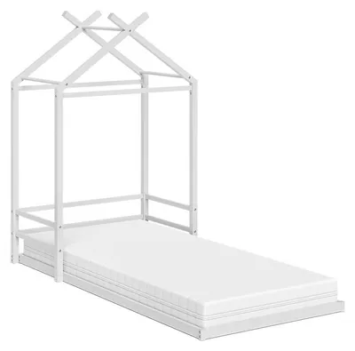 Obrázek produktu pro Podlahová postel Vitalispa Roofy Bílá 90x200 s matrací, Model 62982