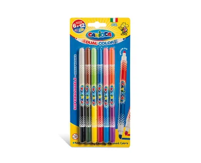 Produktbild von Carioca Bi-Color Filzstift Medium Mehrfarbig 6 Stück(e)