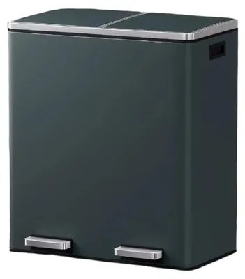 Immagine prodotto di Contenitore per rifiuti con 2 scomparti e pedale – 58,6 x 32 x 65 cm