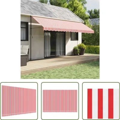 Produktbild von The Living Store Markisenbespannung Rot und Weiß Gestreift 5x3 m