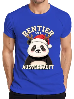 Produktbild von RENTIER WAR T Panda Weihnachten lustig Geschenk Herren T-Shirt, Blau, 3XL