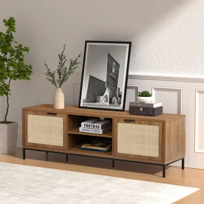 TV-Lowboard 150 cm, 2 Türen, 2 offene Fächer, Landhausstil