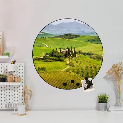 Produktbild von Design Stahlmagnettafel Schwarz Rund 47cm Toskana