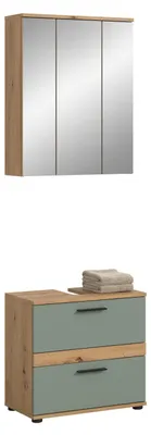 Produktbild von xonox.home Badkombination Blake Salbei / Artisan Eiche Nachbildung 60 x 191 x 34 cm