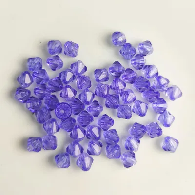 Immagine prodotto di Bicono a doppio cono 80 pezzi Perline acriliche di cristallo sfuse con foro, 6 mm 80 pezzi, blu, blu scuro