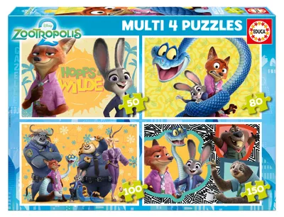 Produktbild von Educa Puzzle Zootopia 2 - 4-in-1 Kinderpuzzle-Set, bunt