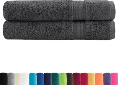 Imagen del producto de vidaXL Toallas premium para sauna SOLUND, 2 unidades, color gris antracita, 80x200 cm, 600 g/m²