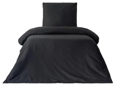 Produktbild von Bettwäsche 200x220 cm Baumwolle Set Renforce Schwarz Kariert weich Kissenbezug 80x80 cm mit Reißverschluss alle Jahreszeiten
