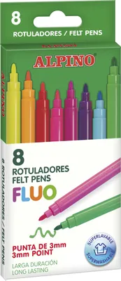 Obrázok produktu pre ALPINO Fluorescenčné fixky 8 farieb