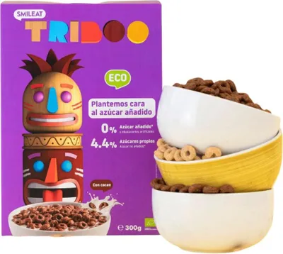 Zdjęcie produktu dla Płatki śniadaniowe kakaowe 300g TRIBOO Smileat