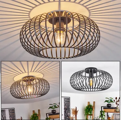 Produktbild von Aidone »Aidone« runde Deckenlampe aus Metall in Schwarz