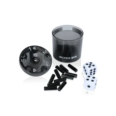 Immagine prodotto di BestSaller 3013 SUPER SIX gioco di dadi in plastica ABS, anche da viaggio, 36 stecche e 2 dadi, nero