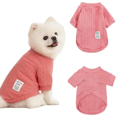Immagine prodotto di Maglione per cani e gatti, colletto alto, rosa, taglia S