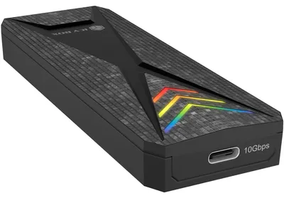 Produktbild von ICY BOX Gehäuse für NVMe M.2 SSD, RGB-Beleuchtung, Host USB 3.2 Gen 2 Type-C+ Type-A, 10 Gbit/s, SSD-Gehäuse, M.2, PCI Express, 10 Gbit/s, USB Anschluss, Schwarz