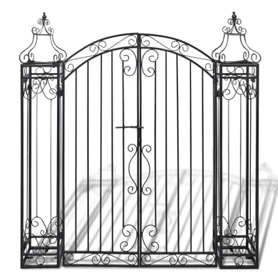 Image de vidaXL Porte de jardin décorative en fer forgé 122×20,5×134 cm