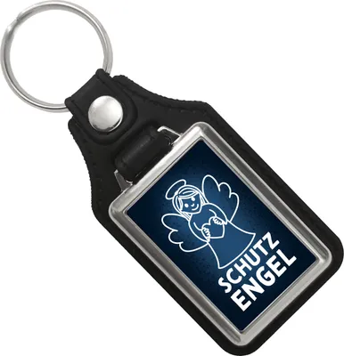 Produktbild von Schutzengel Schlüsselanhänger mit Kunstleder-Anhänger in weiß