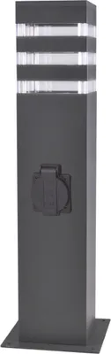 Obrázek produktu pro Zahradní sloupek s elektrickou zásuvkou 44 cm 1xE27 Grafit Polux 327970