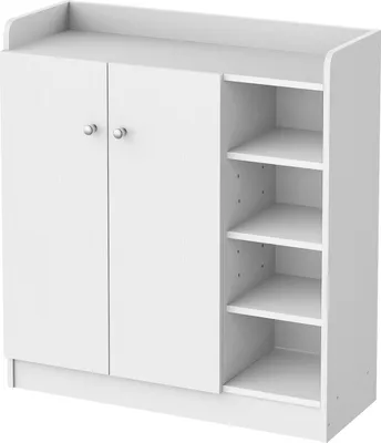 Obrázek produktu pro Botník Botník Komoda Se 2 Dvířky, 4 Přihrádky, Do Předsíně, Bílá, 83X30X90Cm