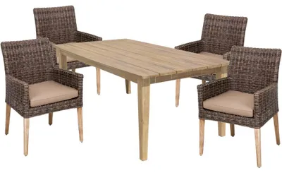 Produktbild von Garden Pleasure Sitzgruppe Norvell/Visalia, schwarz Kunststoff, Metall, 5-teilig