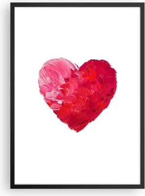 Produktbild von Gerahmtes Poster - Schwarzer Rahmen - Rot Herz Aquarell - 50x70 cm - Wand Bild - Wanddeko - Wandbilder - Kunstposter - Wandposter - Bilderrahmen - Bilder - Kunstdruck - Wandbild - P2BPA50x70-4158