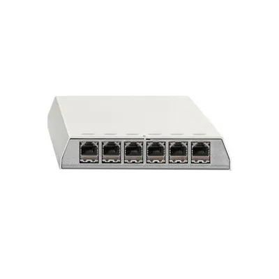 Image de Rutenbeck PP-Cat.6A iso-6 Ap rw - Panneau de brassage - blindé - montage en surface, adapté au montage mural, au bureau, au montage sur rail DIN - RJ-45 X 6 - Pure White, RAL 9010