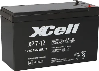 Produktbild von XCell Blei-Akku XP7-12 (VdS) AGM, Standard, Faston 4,8 mm (12 V, 4,8 mm) 148708