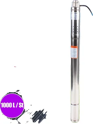 Immagine prodotto di Pompa per pozzi profondi, potenza 370 W, portata 1000 l/h, UE, 220 V, argento
