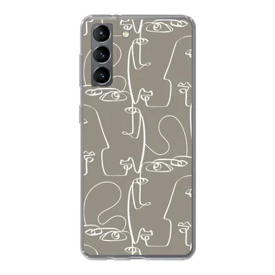 Produktbild von MuchoWow® Handyhülle Schutzhülle Hülle für Samsung Galaxy S21 Muster - Kopf - Strichzeichnung Silikon Softcase Handy Hülle - Softcase