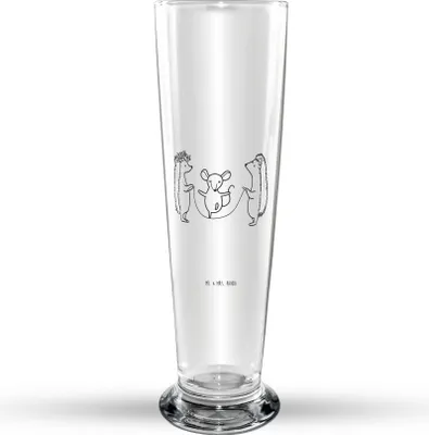 Produktbild von Mr. & Mrs. Panda Trinkglas Igel Seilhüpfen - Transparent - Geschenk, Glasbecher, Bierbecher, Lustige Sprüche, Kindergarten, Glasbierglas, Maus, Bierglas, Bier Glas