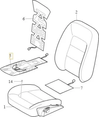 Image de VOLVO S80 Tapis de chauffage de siège gauche OE 30727670
