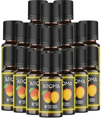Produktbild von myAROMA flavour drops – Mango 17x10ml, Zuckerfreie und Kalorienfreie Aromatropfen, Vegan & Natürlich