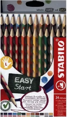 Image de Crayon de couleur ergonomique pour gauchers - STABILO EASYcolors - pack de 24 - avec 24 couleurs différentes
