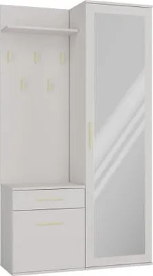 Image de BDW Set Duo garde-robe avec miroir, armoire, cachemire, 180x100x35cm