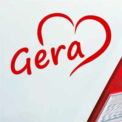 Produktbild von Auto Aufkleber Gera Herz Stadt City Liebe Love Heimat 13x8 cm Rot Sticker Heckscheibenaufkleber