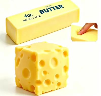 Produktbild von 2 Stück Butter Squishy,Käse Quetschspielzeug,Spielzeug Langsam Aufsteigendes Zappel Spielzeug
