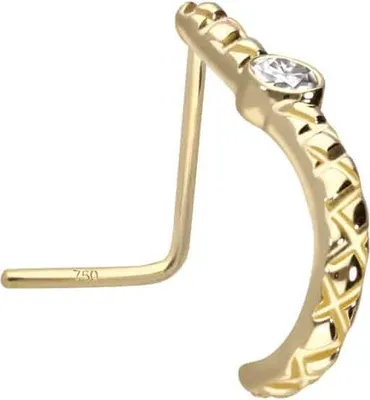 Produktbild von Nasenpiercing, Nasenstecker 14/18 Karat Gold Nasenstecker MOISSANIT
