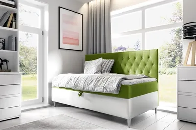 Produktbild von Boxspringbett FIFI 2 100x200 cm Bett mit Stauraum Kinderbett Bonell H3 (Fresh 12 + Soft 17)