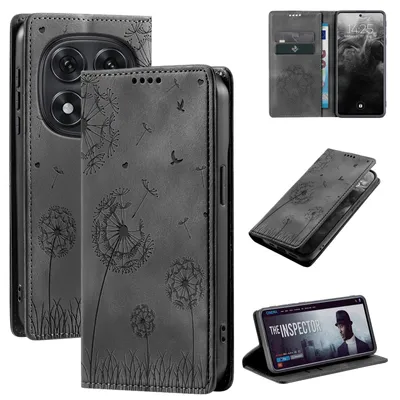 Produktbild von Handyhülle für Xiaomi Redmi Note 15 Pro 5G RFID Schutz Klapphülle Case Cover Design Blume Pusteblume Schutzhülle Farbe: Schwarz