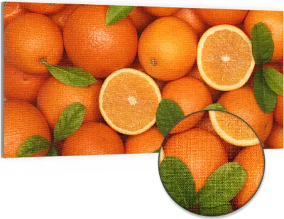 Produktbild von DEQORI Hybrid Leinwand Bild 100x50 cm 'Vitaminreiche Frische' Wandbild Glas flach modern