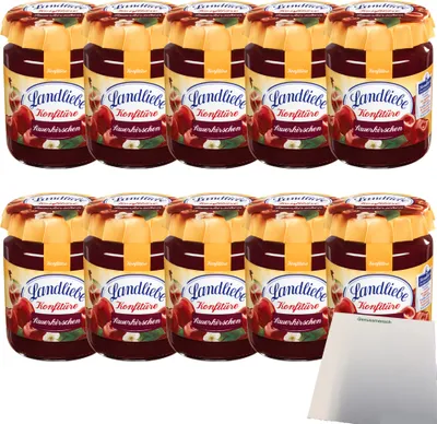 Produktbild von Landliebe Konfitüre Sauerkirschen 10er Pack (10x200g Glas) + usy Block