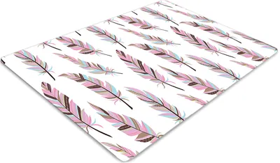 Produktbild von Stuhlunterlage Bürostuhlunterlage 120 cm x 90 cm Bodenmatte Bürostuhlunterlage - Rosa Federn