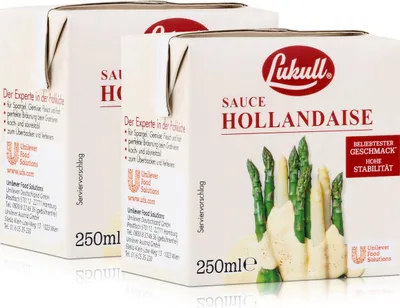 Produktbild von Lukull Sauce Hollandaise 250ml - Für Spargel, Gemüse, Fleisch & Fisch (2er Pack
