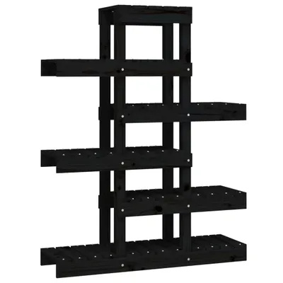 Obrázek produktu pro vidaXL Stojan na rostliny černý 85x25x109,5 cm Masivní borovicové dřevo