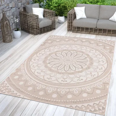 Produktbild von TT Home In-& Outdoorteppich Wetterfest Garten Orientalisches Marokkanisches Boho Design Größe 60x100 cm