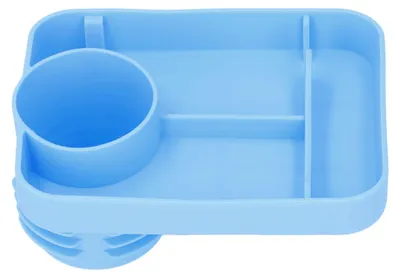 Produktbild von Baby-Autotablett, Silikon-Snack, multifunktionaler Kinder-Getränkehalter, Teller für Snacks und Getränke, Blau