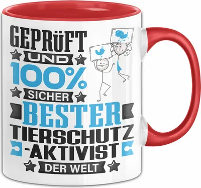 Produktbild von Tierschutzaktivist Geschenk Lustiger Spruch für Tierschutzaktivist Geschenkidee Bester Tierschutzaktivist Der Welt (Rot)