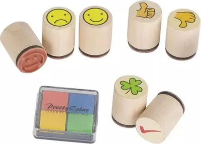 Produktbild von Stempel Kleeblatt, Smile, ...(7 Stempel), Motivationsstempel
