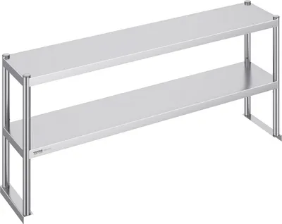 Immagine prodotto di Tavolo di preparazione a 2 livelli in acciaio inox a doppio ripiano 305x1524 mm