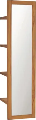 Produktbild von The Living Store Wandspiegel mit Regalen 30×30×120 cm Teak Massivholz
